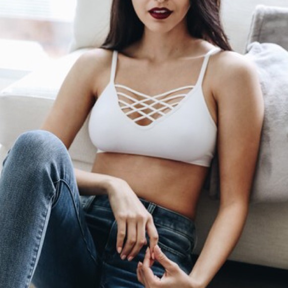 Other - White Crisscross Strappy Bralette
